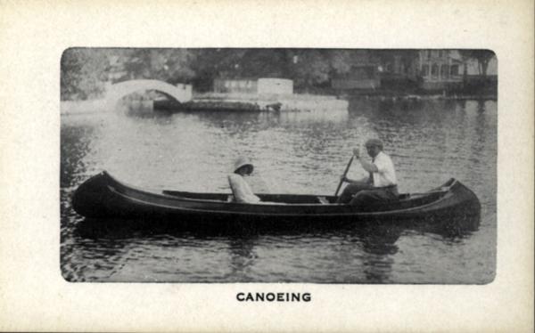 canoeing postcard