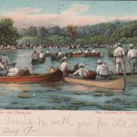 Canoeing on the Charles postcard